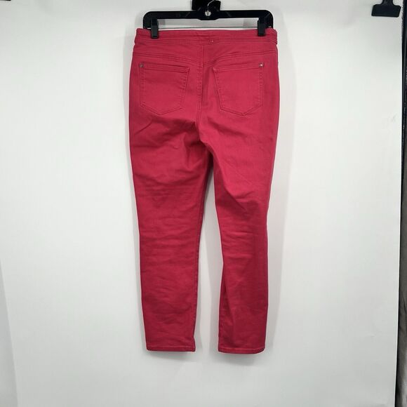 Chico's Perfect Stretch 6 Pull On Slim Leg Cropped Ankle Pants Detail Hem Boho - Picture 3 of 10